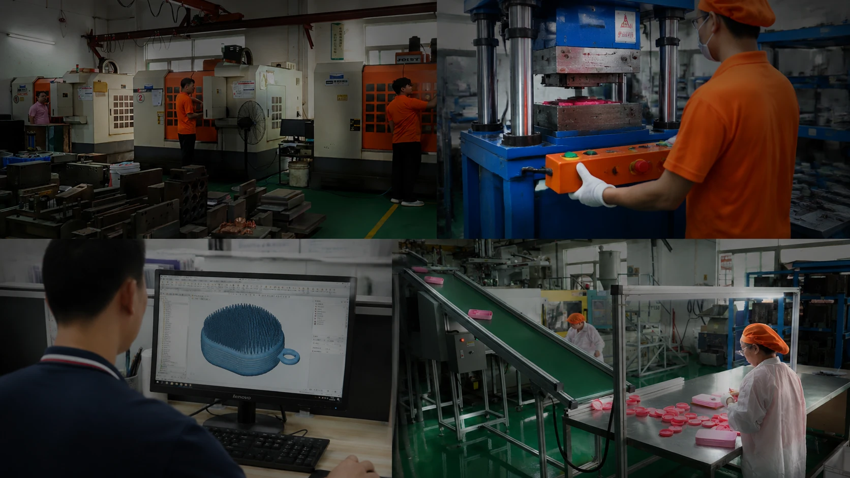 Shenzhen Yushineon advanced liquid silicone rubber injection workshop and custom mold tooling perspective view