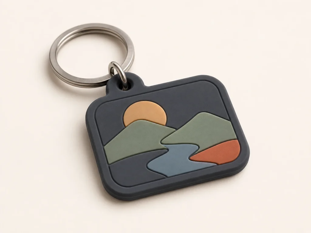 Micro-Dispensed Silicone Tag Keychains